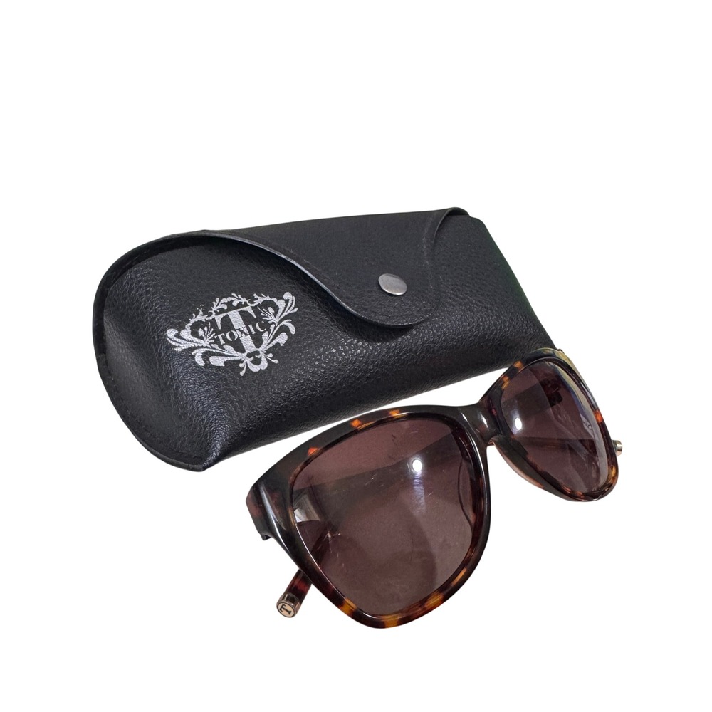Toxic TX685‎ Tortoiseshell Sunglasses Oversized Square Brown Tint Lens with Case